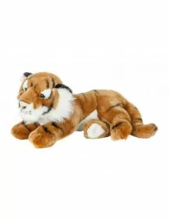 Grande peluche tigre brun couché 45 cm - 