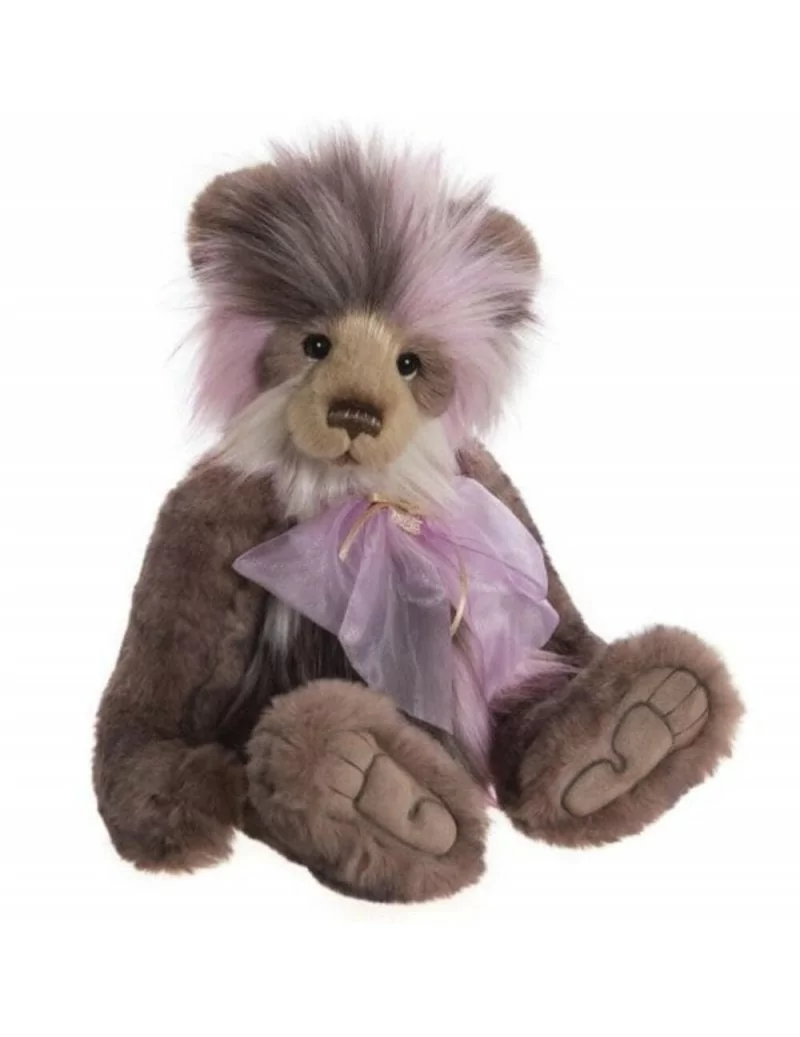 Ours en peluche Charlie Bears, Modèle Marisa taupe et violet - 