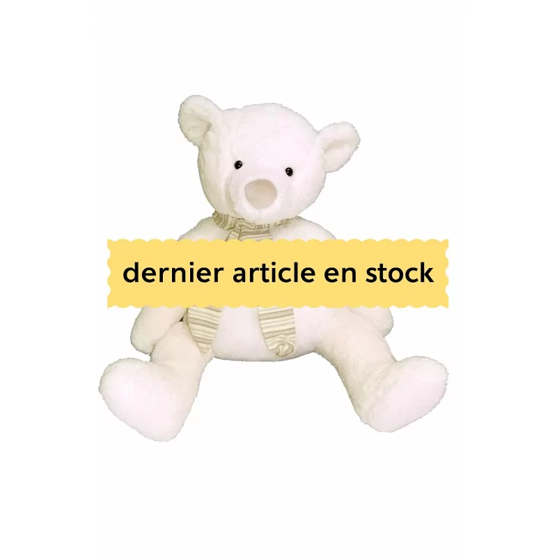 Gros Nounours en Peluche Blanc 100 cm Chloé Les Petites Marie -
