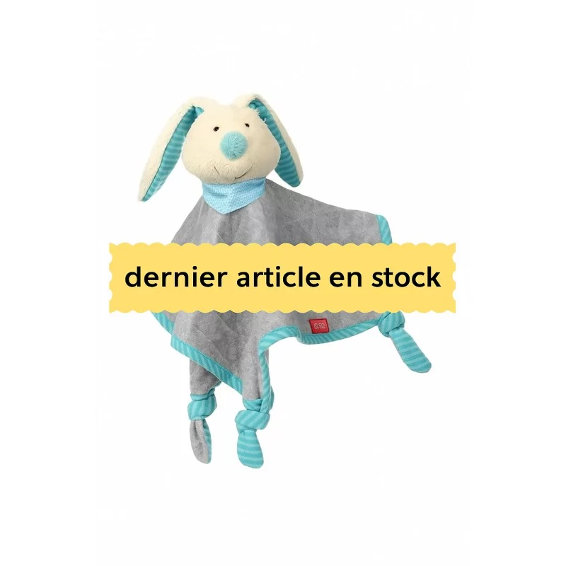 Doudou Lapin Gris et Bleu Plat 20 cm Sigikid - 