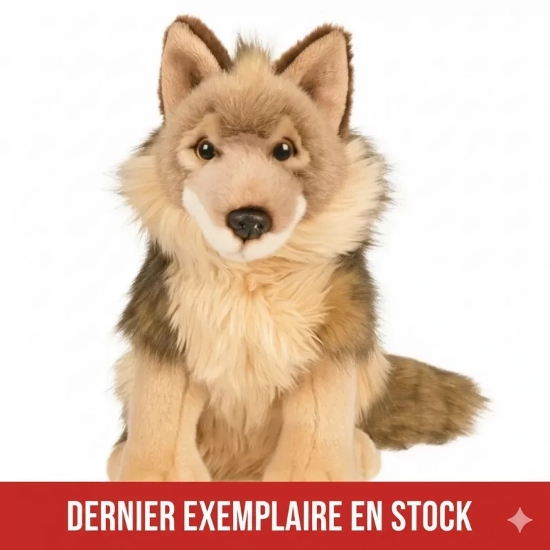 Peluche Loup, assis - 25 cm Unitoys Ecofriendly - 