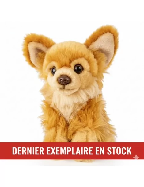 Peluche Chihuahua, assis (marron) - 18 cm Unitoys Ecofriendly - 