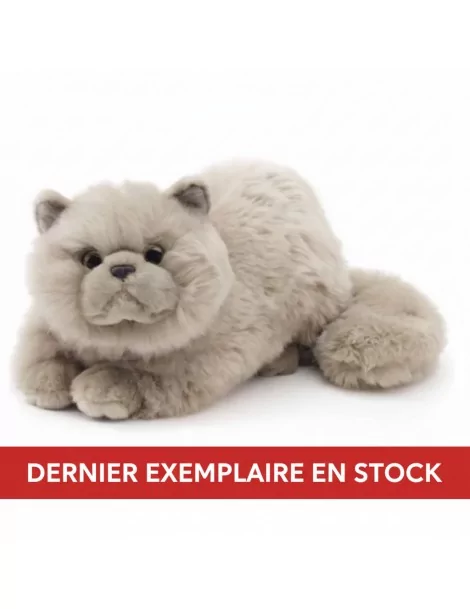 Peluche Chat persan gris, couché - 31 cm Unitoys Ecofriendly - 