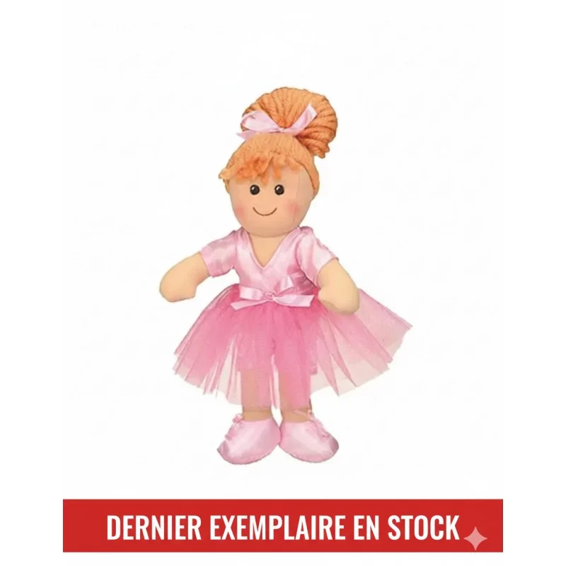 Poupée de Chiffon Rose 25 cm Costume Danseuse - Les Petites Maries | Ballerine - 