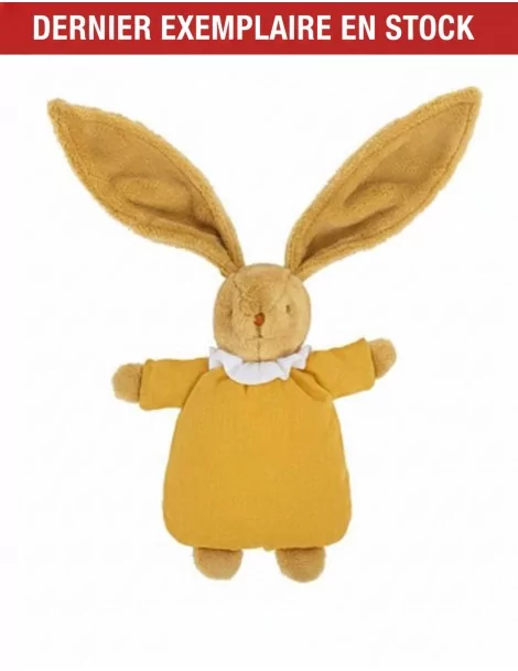 Doudou Lapin Hochet Moutarde Nid d'Ange 20 cm Trousselier - 