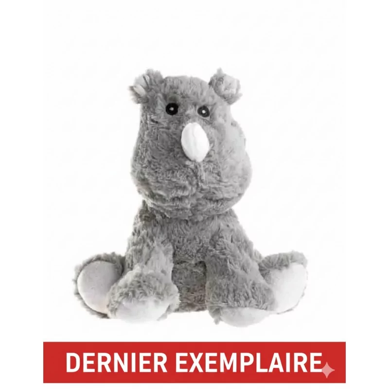 Peluche Rhinocéros Gris Bouillotte 25 cm - 