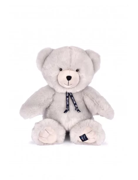 Ours en Peluche Gris Perle 35 cm Fabrication Française Mailou Tradition - 