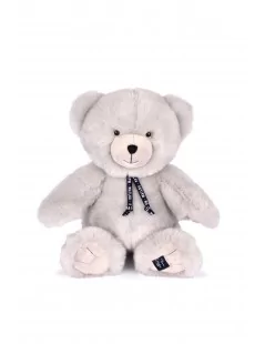 Ours en Peluche Gris Perle 35 cm Fabrication Française Mailou Tradition - 