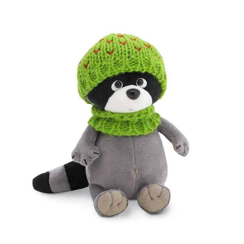 Peluche, Collection Life - Denny le raton avec son bonnet (18 cm) -