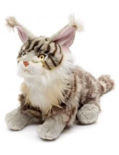 Peluche Chat Maine Coon, assis (gris) - 30 cm Unitoys Ecofriendly - 